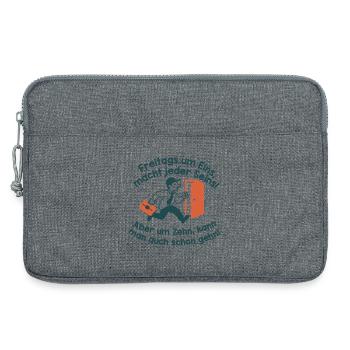 Vendredi évasion à dix heures. Enfin le week-end. - Sacoche pour ordinateur portable 13 pouces - gris chiné - Devant