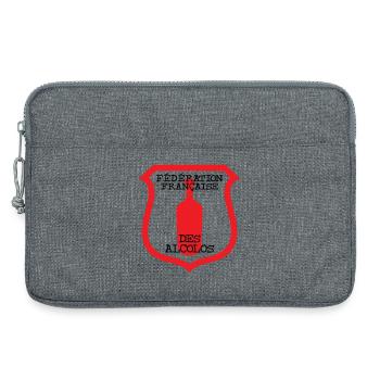 Fédération Française des Alcolos - Sacoche pour ordinateur portable 13 pouces - gris chiné - Devant