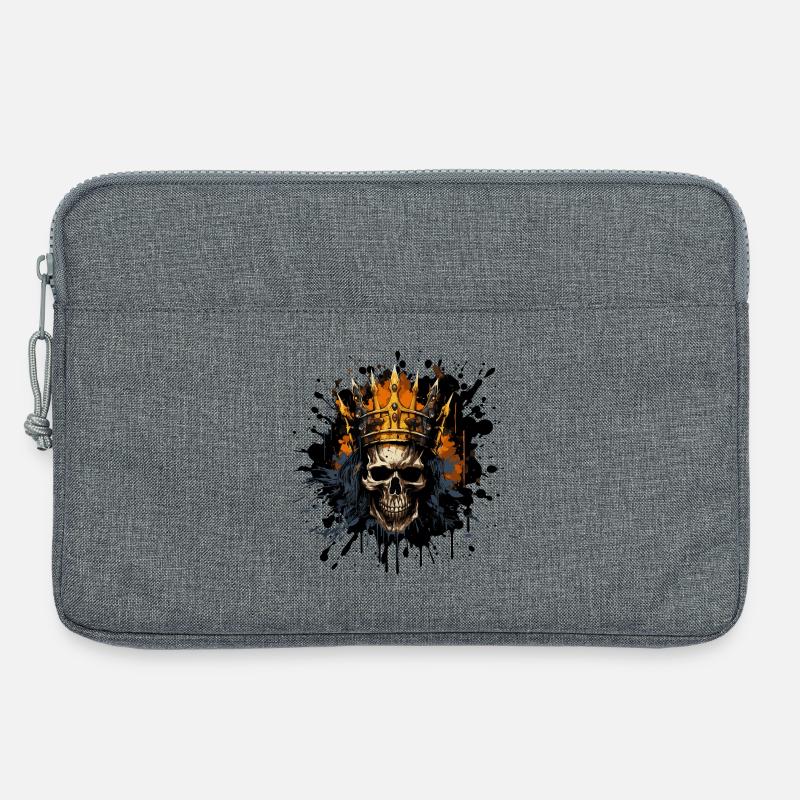 Königsschädel mit Krone - Laptoptasche 13" - Grau meliert