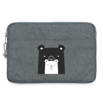 Bären Bär Eisbär Braunbär I Geschenkidee - Laptoptasche 13" - Grau meliert - Vorne