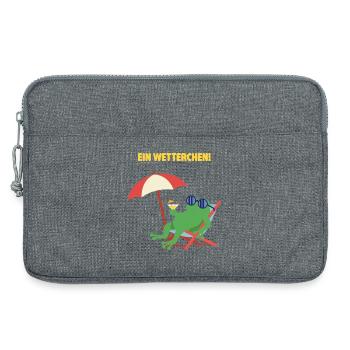 Frosch Strandurlaub mit Cocktail. Geiles Wetter! - Laptoptasche 13" - Grau meliert - Vorne
