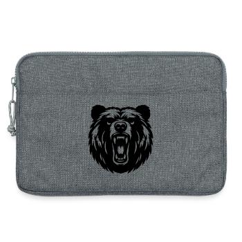 Russian Grizzly Bear – Strong Motive! - Laptop bag 13" - heather grey - Front