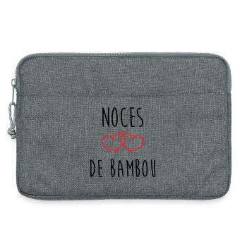 Bambushochzeit 79 Jahre Ehe - Laptoptasche 13" - Grau meliert - Vorne