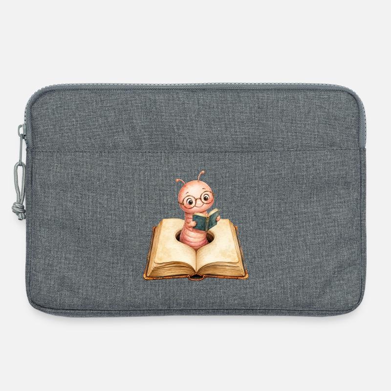Bücherwurm - Laptoptasche 13" - Grau meliert