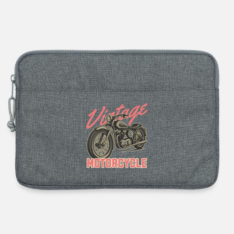 Vintage Motorrad - Laptoptasche 13" - Grau meliert