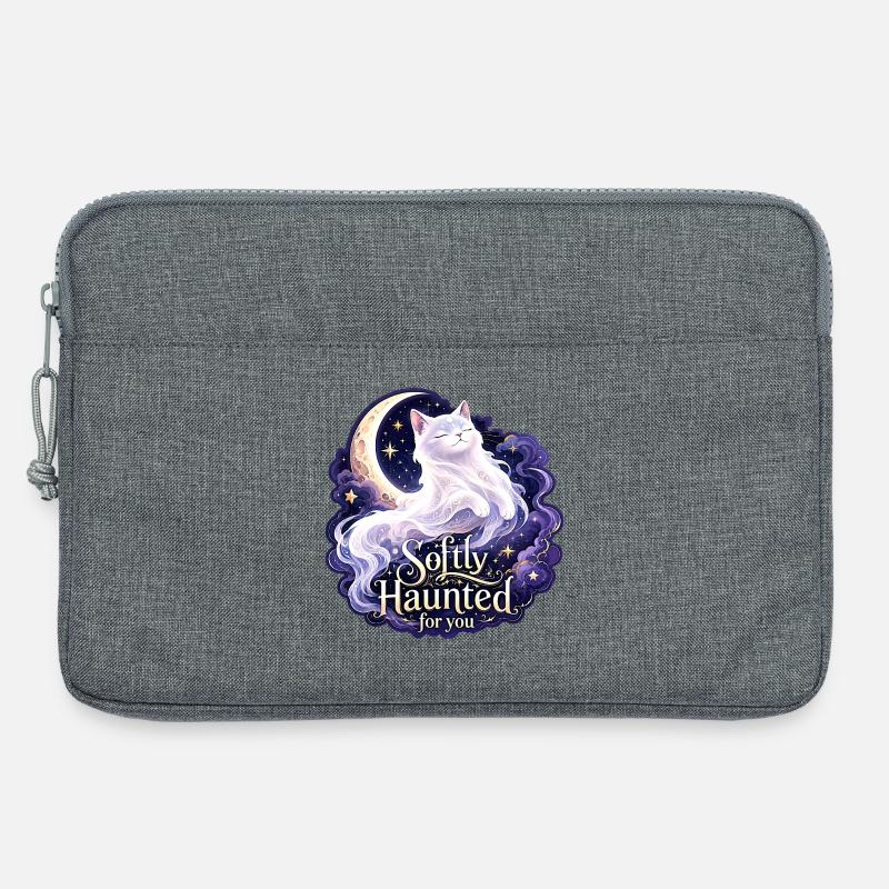 Sanft verfluchte weiße Mondkatze Gothic Celestial - Laptoptasche 13" - Grau meliert
