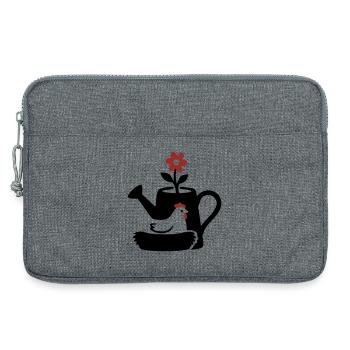 Watering Can Chicken Nest Graphic - Laptop bag 13" - heather grey - Front