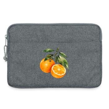 Orangen Aquarell Obstzweig - Laptoptasche 13" - Grau meliert - Vorne