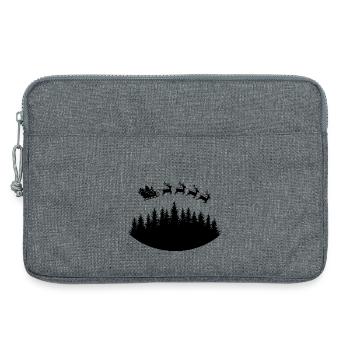 Weihnachtsmann Schlitten Rentiere - Laptoptasche 13" - Grau meliert - Vorne