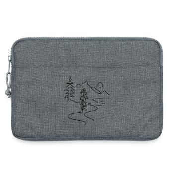 Cyclist woman in mountains - Laptoptasche 13" - Grau meliert - Vorne