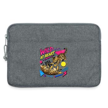 Bengal Cats de style Memphis des années 90 - Sacoche pour ordinateur portable 13 pouces - gris chiné - Devant