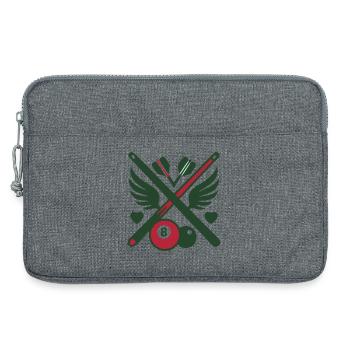 Billard Queue Fluegel Logo - Laptoptasche 13" - Grau meliert - Vorne