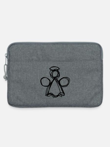 Weihnachtsengel handgezeichnet - Laptoptasche 13" - Grau meliert