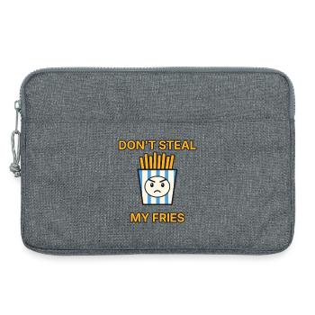 Pommes – Don’t steal my fries – lustiger Spruch - Laptoptasche 13" - Grau meliert - Vorne