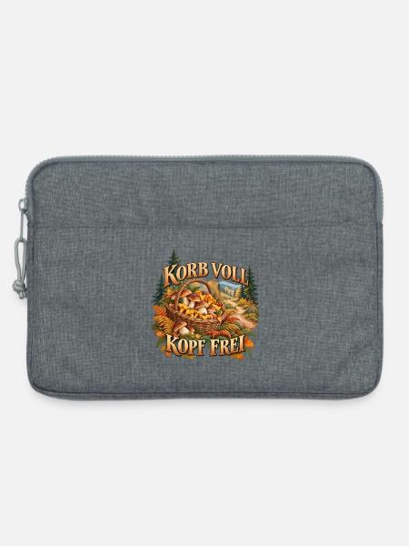 Korb voll Kopf frei Pilzsammler - Laptoptasche 13" - Grau meliert