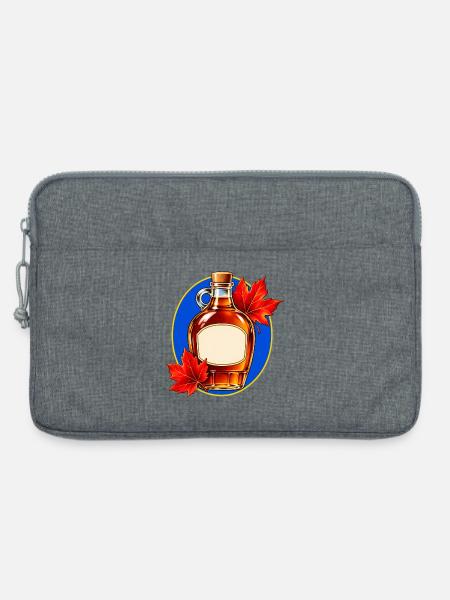 Ahornsirupflasche mit roten Herbstblättern - Laptoptasche 13" - Grau meliert