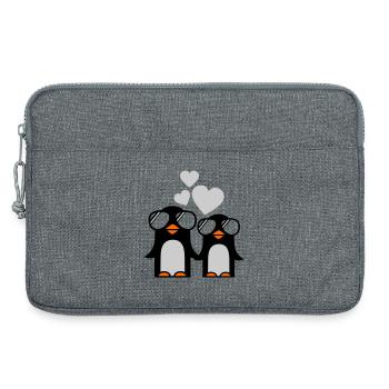 penguins fallen in love - Sacoche pour ordinateur portable 13 pouces - gris chiné - Devant