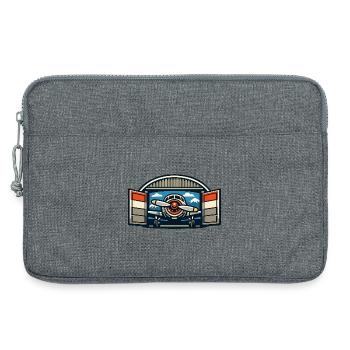 Retro Propeller Flugzeug Hangar - Laptoptasche 13" - Grau meliert - Vorne