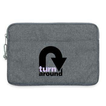 turn around | undrehen | arrow | pfeil - Laptop bag 13" - heather grey - Front