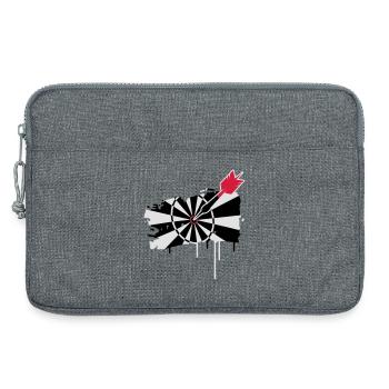 Dartscheibe mit Dartpfeil im Graffiti Stil - Laptoptasche 13" - Grau meliert - Vorne