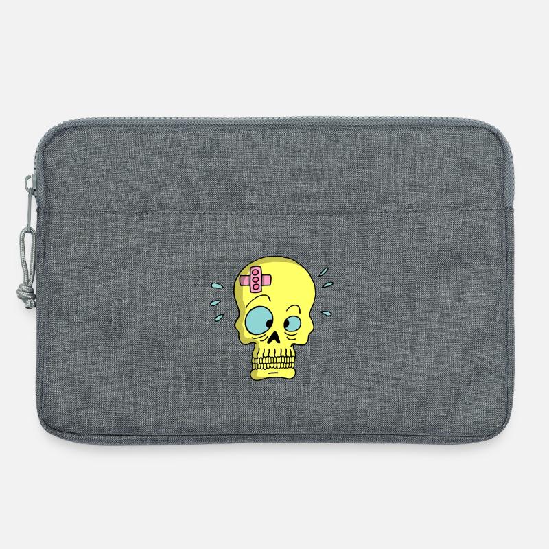 Schädel und Heftpflaster - Laptoptasche 13" - Grau meliert