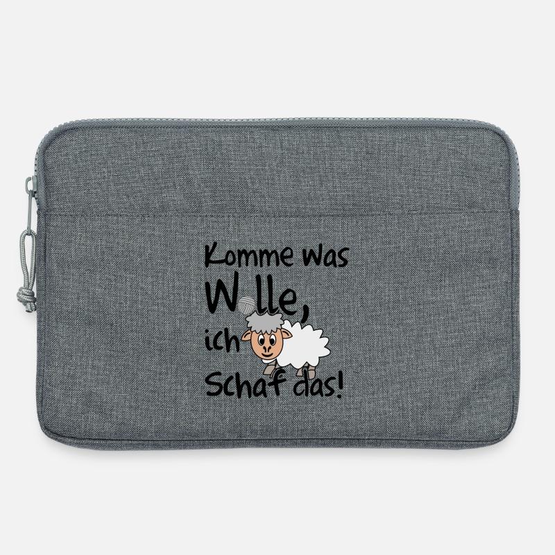Komme was Wolle ich Schaf das. Lustiger Spruch - Laptoptasche 13" - Grau meliert