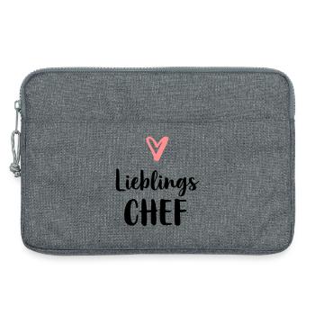 Lieblings Chef Herz Geschenk - Laptoptasche 13" - Grau meliert - Vorne