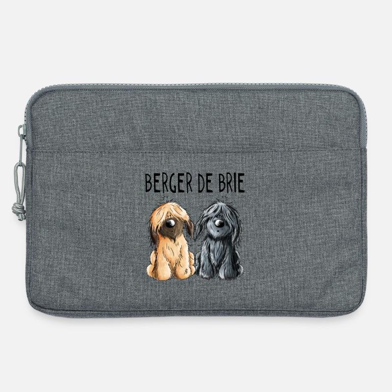 Zwei Berger de Brie - Briard - Comic - Geschenk - Laptoptasche 13" - Grau meliert