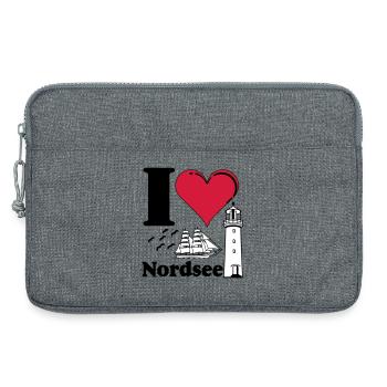 Nordsee Shirt , Fun Shirt , Küste , I love ...(25) - Laptoptasche 13" - Grau meliert - Vorne
