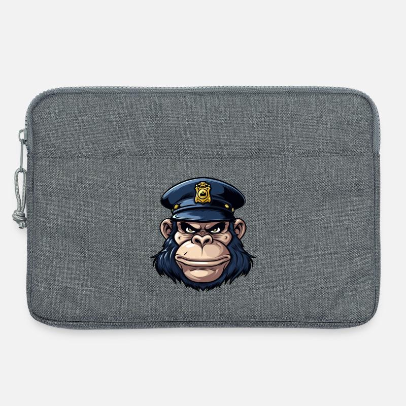Affen Polizist - Laptoptasche 13" - Grau meliert
