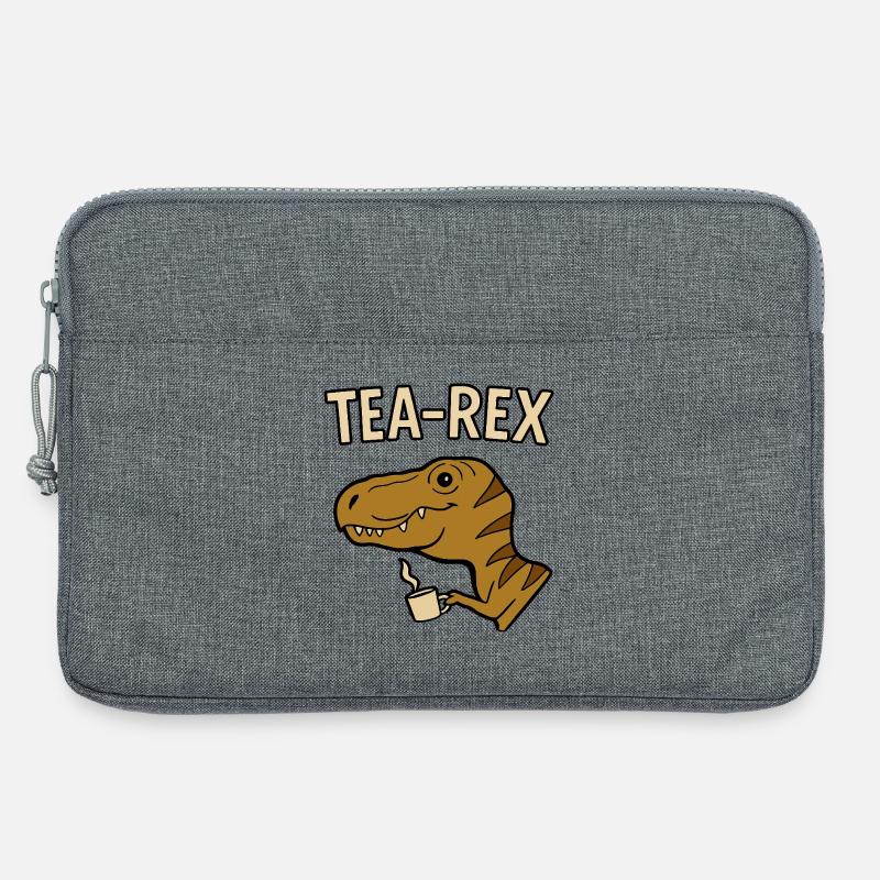 Tea Rex Dinosaurier mit Tasse - Laptoptasche 13" - Grau meliert