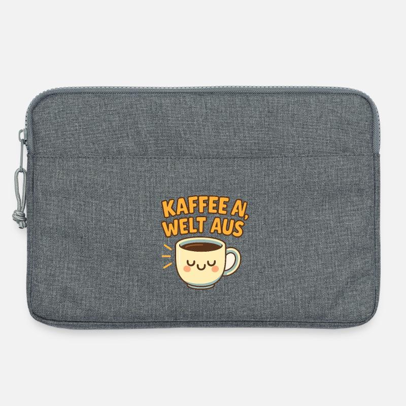 Kaffeewelt Spaßmotiv - Laptoptasche 13" - Grau meliert