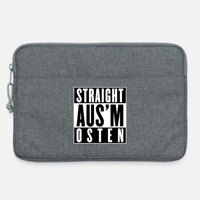 Straight aus'm Osten (Farben änderbar) - Laptoptasche 13" - Grau meliert