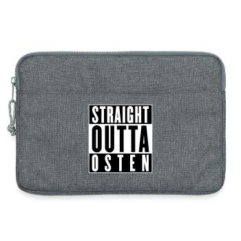 Straight outta east (colors changeable) - Laptop bag 13" - heather grey - Front