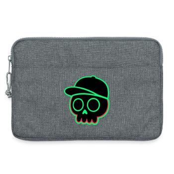 Neon Schädel Cap - Laptoptasche 13" - Grau meliert - Vorne