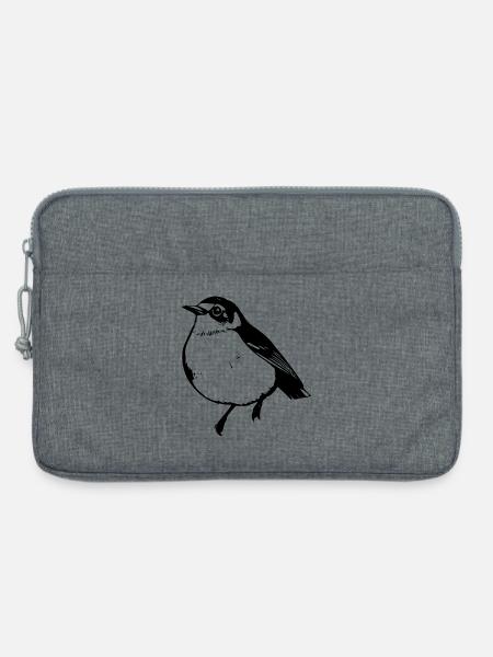Vogel schwarz schwarzer Vogel - Laptoptasche 13" - Grau meliert