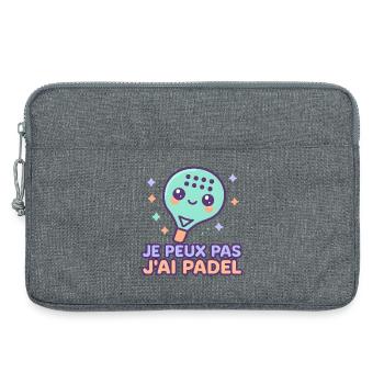 Je peux pas j'ai padel - Sacoche pour ordinateur portable 13 pouces - gris chiné - Devant