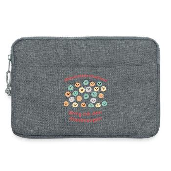 Natomotten (Flusen) Invasion – Staubsauger Humor - Laptoptasche 13" - Grau meliert - Vorne
