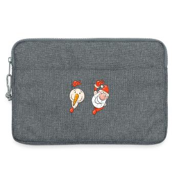 Santa and Snowman Merry Christmas - Laptop bag 13" - heather grey - Front