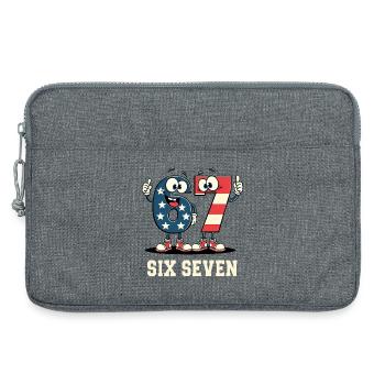 US Flag 67 Memes Six Seven - Sacoche pour ordinateur portable 13 pouces - gris chiné - Devant