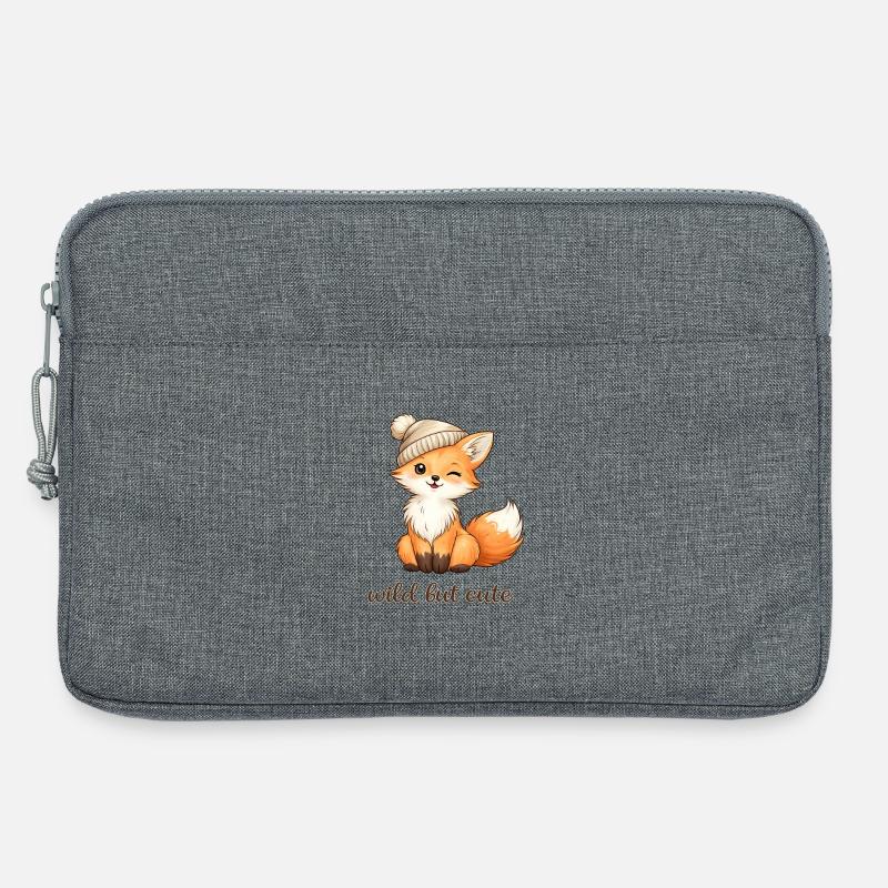 Cuddly fox with hat - Laptop bag 13" - heather grey