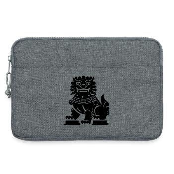 Lion chinois - Sacoche pour ordinateur portable 13 pouces - gris chiné - Devant