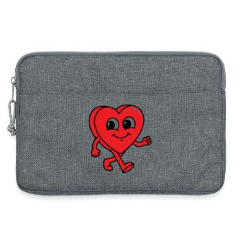 Cœur Ambulant - Sacoche pour ordinateur portable 13 pouces - gris chiné - Devant