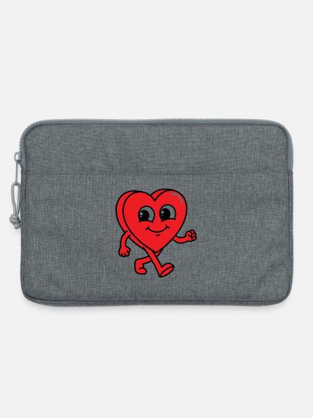 Gehendes Herz - Laptoptasche 13" - Grau meliert