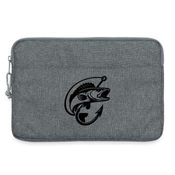 Hecht Angeln Logo - Laptoptasche 13" - Grau meliert - Vorne