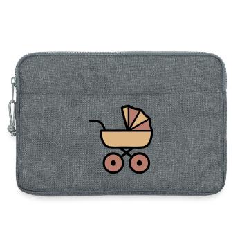 Bébé poussette Bohème, icône - Sacoche pour ordinateur portable 13 pouces - gris chiné - Devant