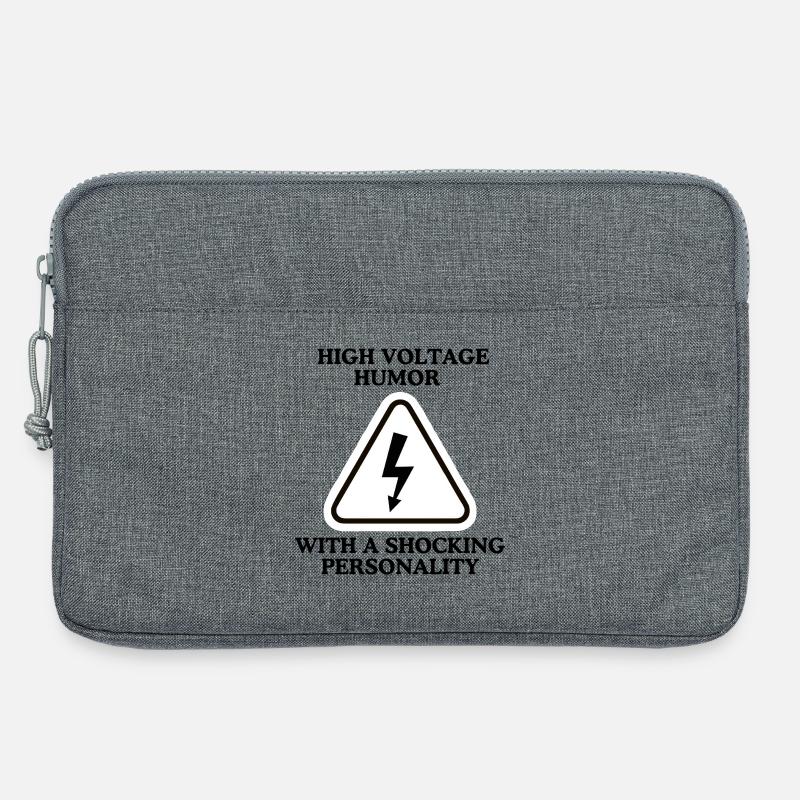 Lightning Warning Triangular Sign - Laptop bag 13" - heather grey