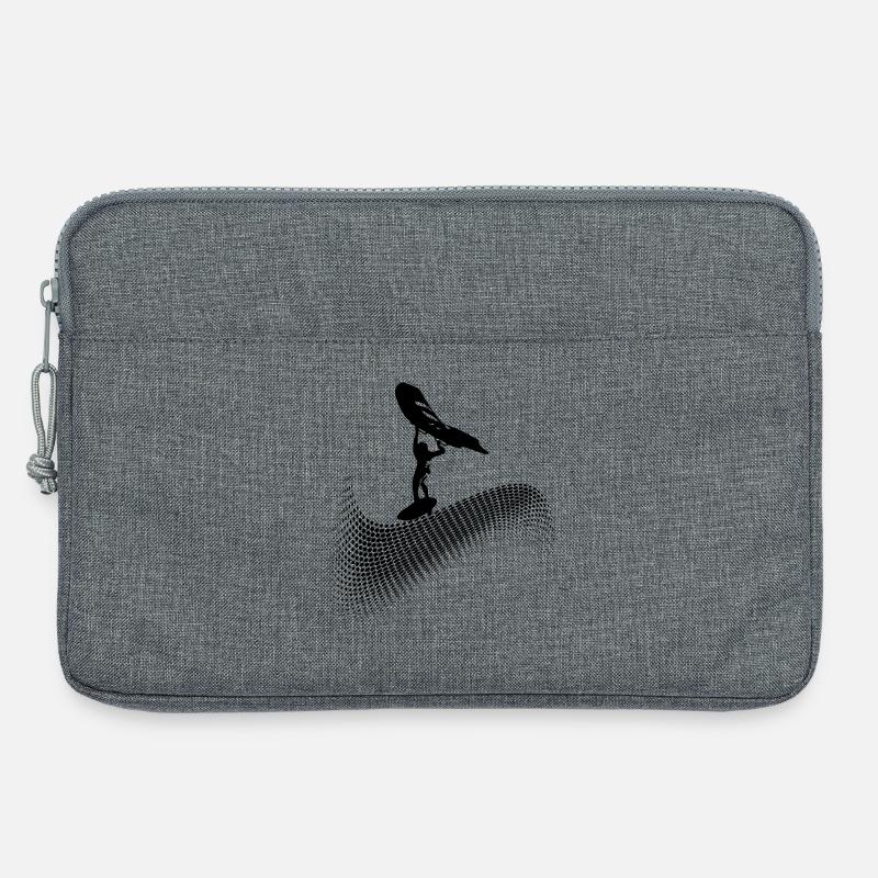 Wingfoiler on wave - Laptop bag 13" - heather grey