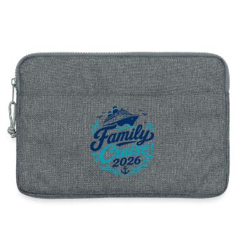 Motif croisière familiale 2026 - Sacoche pour ordinateur portable 13 pouces - gris chiné - Devant