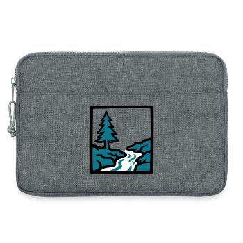 Logo de la nature de la forêt de la rivière - Sacoche pour ordinateur portable 13 pouces - gris chiné - Devant